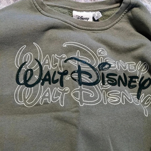 Walt Disney Oversized Boxy Crop‎ Sweatshirt Green Sz.M Cute Soft - Picture 5 of 6